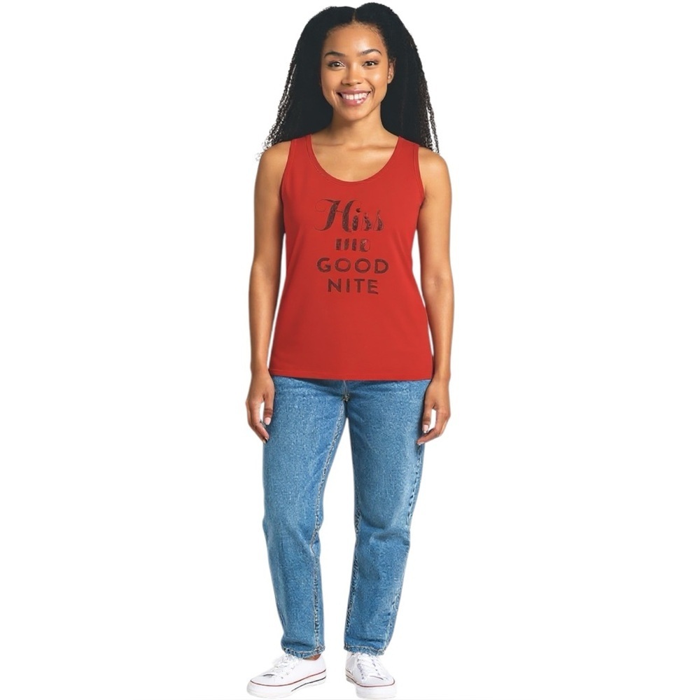 Victoria’s Secret Kiss Me Goodnight Women’s Size L Red Racerback Tank Top